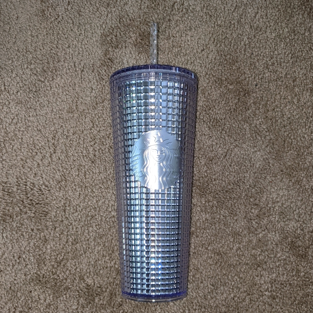 Silver 24 oz. Starbucks Tumbler